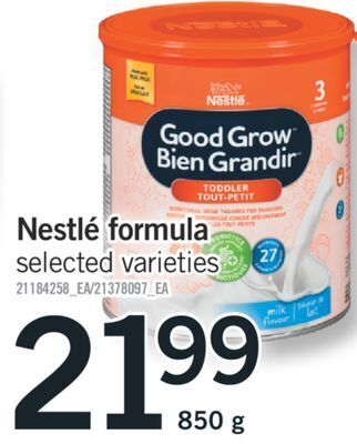 Fortinos Nestlé formula, 850 g offer