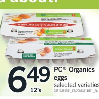 Fortinos Pc® organics eggs, 12's offer