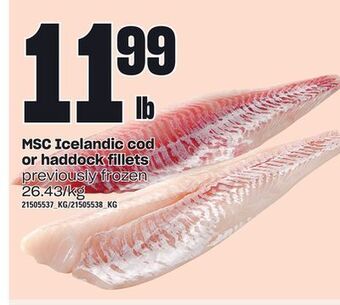 Loblaws Msc icelandic cod or haddock fillets offer