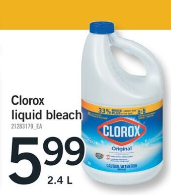 Fortinos Clorox liquid bleach, 2.4 l offer