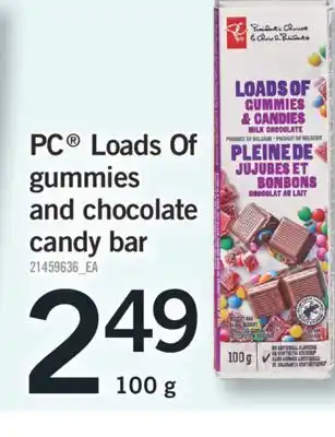 Fortinos Pc® loads of gummies and chocolate candy bar, 100 g offer