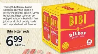 Fortinos Bibi bitter soda offer