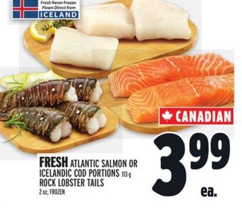 Metro Fresh atlantic salmon or icelandic cod portions offer