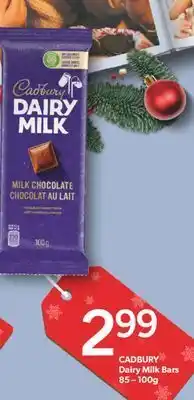 Fortinos Cadbury dairy milk bars, 85 – 100g offer
