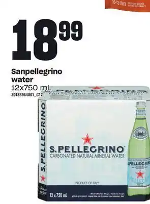 Loblaws Sanpellegrino water, 12x750 ml offer