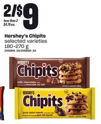 Loblaws Hershey's chipits, 180-270 g offer