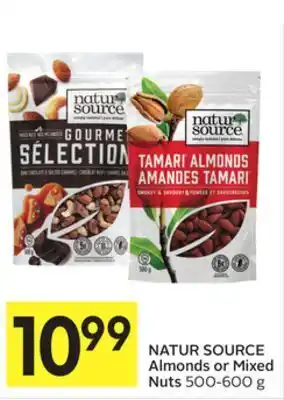 Foodland Natur source almonds or mixed nuts 500-600 g offer