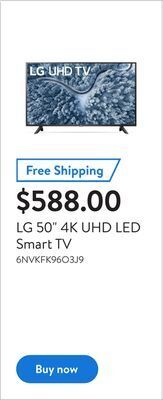 Walmart Lg 50" 4k uhd led smart tv offer