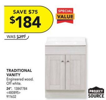 RONA Project source traditional vanity 24" offer