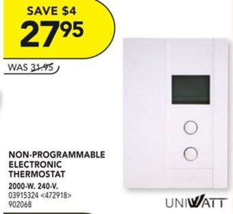 RONA Uniwatt non-programmable electronic thermostat offer