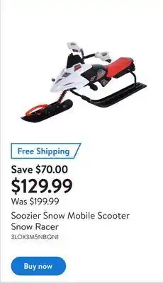 Walmart Soozier snow mobile scooter snow racer offer