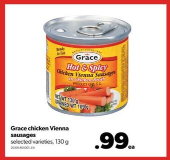 Real Canadian Superstore Grace chicken vienna sausages, 130 g offer
