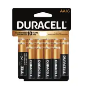 Staples Duracell alkaline batteries, 16 pack offer