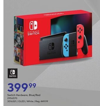 Staples Nintendo switch hardware - blue/red offer