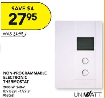 Lowe's Uniwatt non-programmable electronic thermostat offer