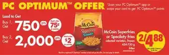 No Frills Mccain superfries or specilaty fries, 454-750 g offer