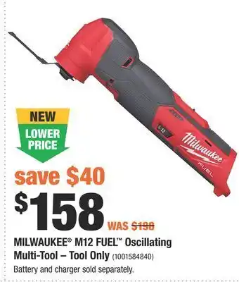 Home Depot Milwaukee® m12 fuel™ oscillating multi-tool offer