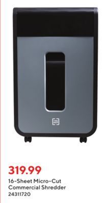 Staples Tru red 16- sheet micro-cut commercial shredder offer