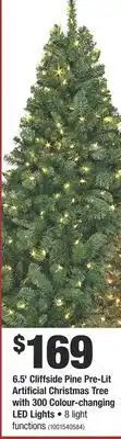 Home Depot Home accents holiday 6.5' cliffside pine pre-lit artificial christmas tree with 300 colour-changing led lights offer