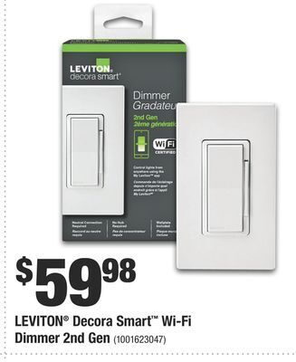 Home Depot Leviton® decora smart™ wi-fi dimmer 2nd gen offer