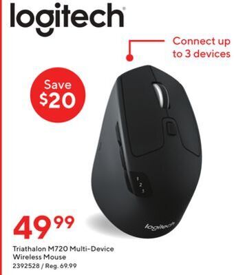 Staples Logitech triathalon m720 multi-device wireless mouse offer
