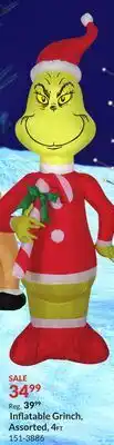 Party City Gemmy inflatable grinch christmas decoration self-inflating, assorted, 4-ft offer