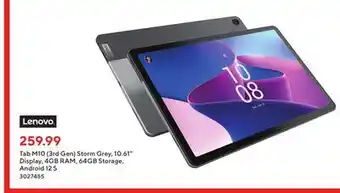 Staples Lenovo tab m10 (3rd gen) offer