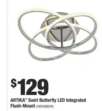 Home Depot Artika™ swirl butterfly led integrated flush-mount offer