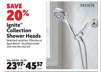 Home Hardware Ignite™ collection shower heads offer