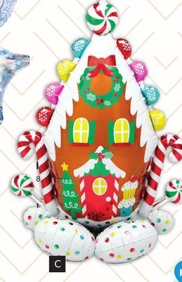 Party City Amscan gingerbread house large air-filled balloon offer
