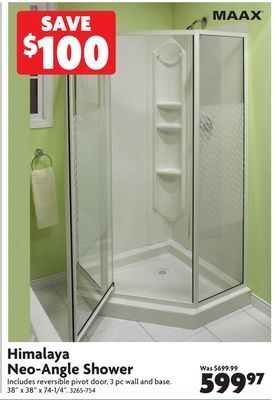 Home Hardware Himalaya neo-angle shower offer
