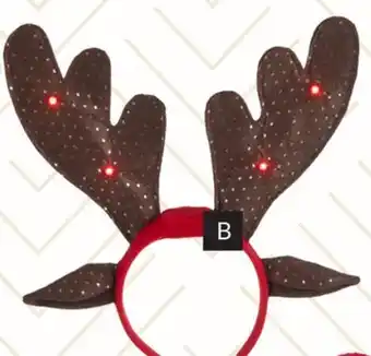 Party City Light-up christmas decoration antler headband, red, 13-in offer