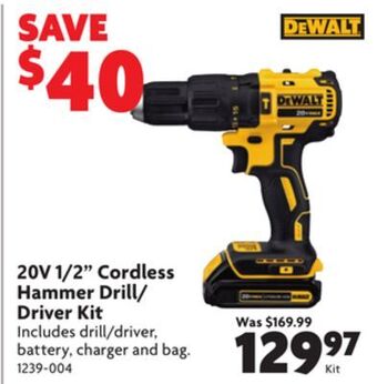 Home Hardware 20v 1/2" cordless hammer drill/ driver kit offer