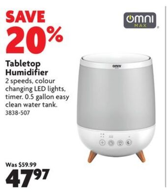 Home Hardware Tabletop humidifier offer