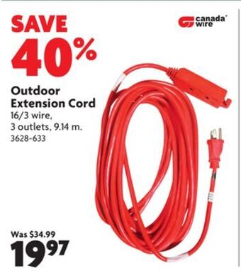 Home Hardware Outdoor extension cord offer
