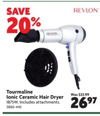 Home Hardware Tourmaline ionic ceramic hair dryer offer