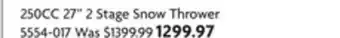 Home Hardware 250cc 27" 2 stage snow thrower offer