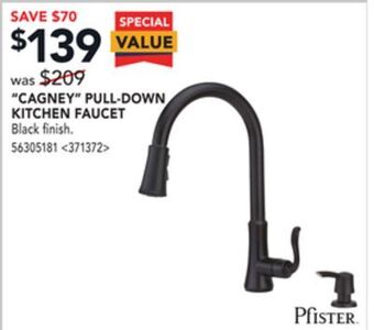 RONA Pfister "cagney" pull-down kitchen faucet offer