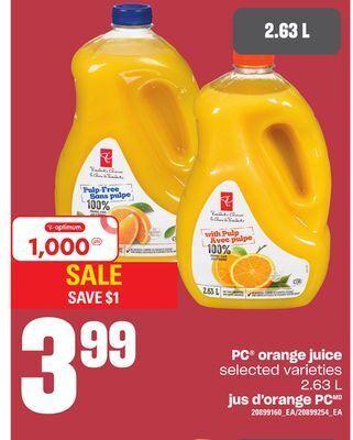 Valu-mart Jus d'orange pc, 2.63 l offer