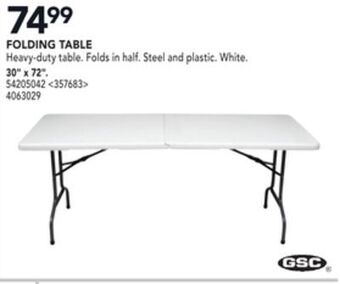 RONA Gsc folding table 30" x 72" offer