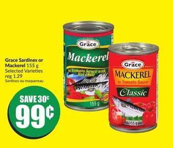 FreshCo Grace sardines or mackerel 155 g selected varieties offer