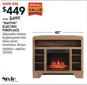 RONA Style selections "baffin" electric fireplace offer