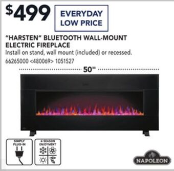 RONA Napoleon "harsten" bluetooth wall-mount electric fireplace offer