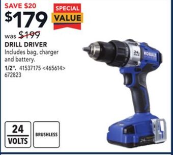 RONA Kobalt drill driver, 1/2" offer
