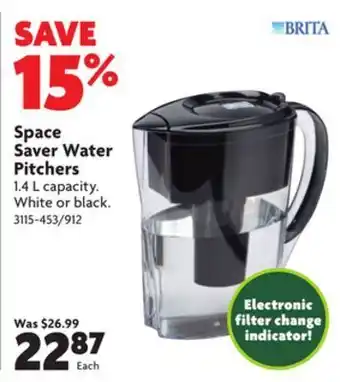 Home Hardware Space saver water pitchers offer
