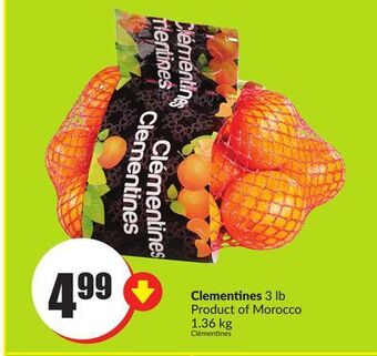 Chalo FreshCo Clementines 3 lb product of morocco 1.36 kg offer