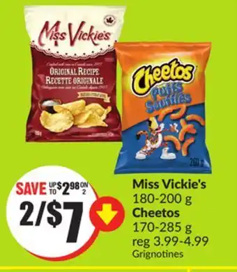 Chalo FreshCo Miss vickie's 180-200 g cheetos 170-285 g offer