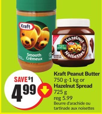 Chalo FreshCo Kraft peanut butter 750 g-1 kg or hazelnut spread 725 g offer