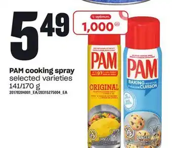 Zehrs Markets Pam cooking spray, 141/170 g offer