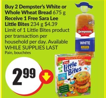 Chalo FreshCo Dempster's white or whole wheat bread 675 g offer